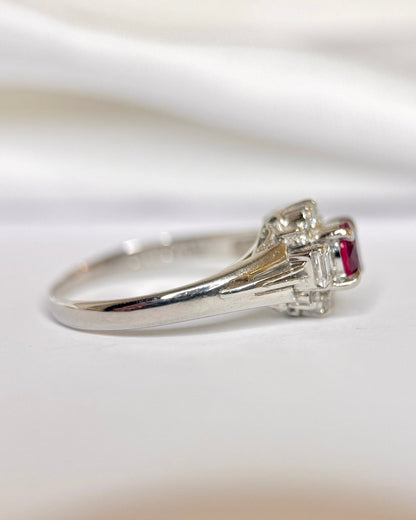 Bague Marguerite Rubis &amp; Diamants 0.30 carat "Léonce" - Elliade Paris