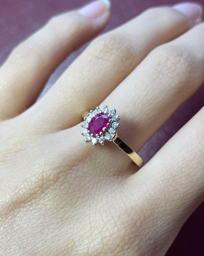 Bague Marguerite Rubis &amp; Diamants &quot;Alice&quot; - Elliade Paris