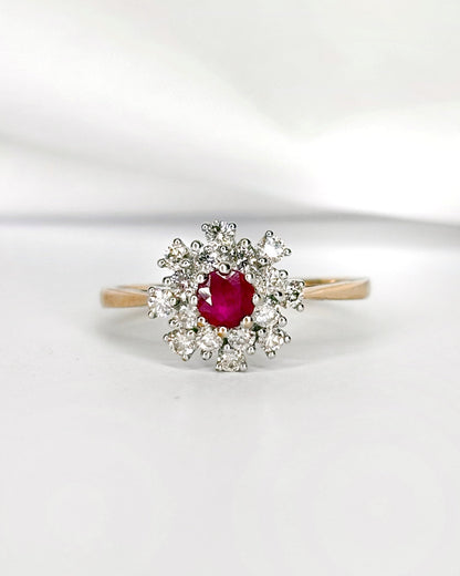 Bague Marguerite Rubis &amp; Diamants "Célia" - Elliade Paris