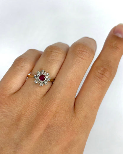 Bague Marguerite Rubis &amp; Diamants "Célia" - Elliade Paris