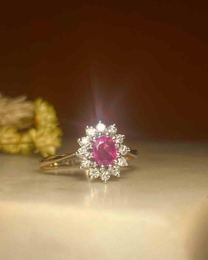 Bague Marguerite Rubis &amp; Diamants &quot;Eleanor&quot; - Elliade Paris