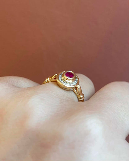 Bague Style Art-Déco Rubis 0.35 carat et Diamants &quot;Carly&quot;