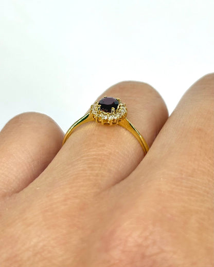 Bague Marguerite Rubis &amp; Diamants "Esmée" - Elliade Paris