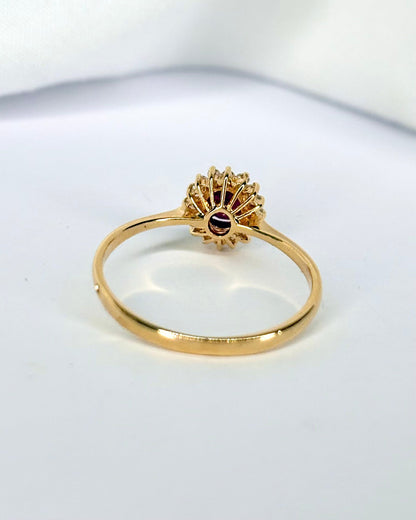 Bague Marguerite Rubis &amp; Diamants "Esmée" - Elliade Paris