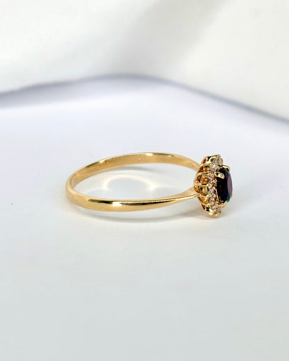 Bague Marguerite Rubis &amp; Diamants "Esmée" - Elliade Paris