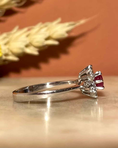 Bague Marguerite Rubis &amp; Diamants &quot;Josiane&quot; - Elliade Paris