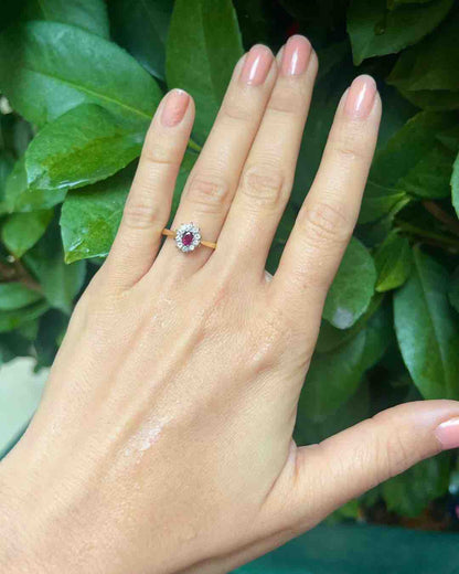 Bague Marguerite Rubis &amp; Diamants &quot;Laurence&quot; - Elliade Paris