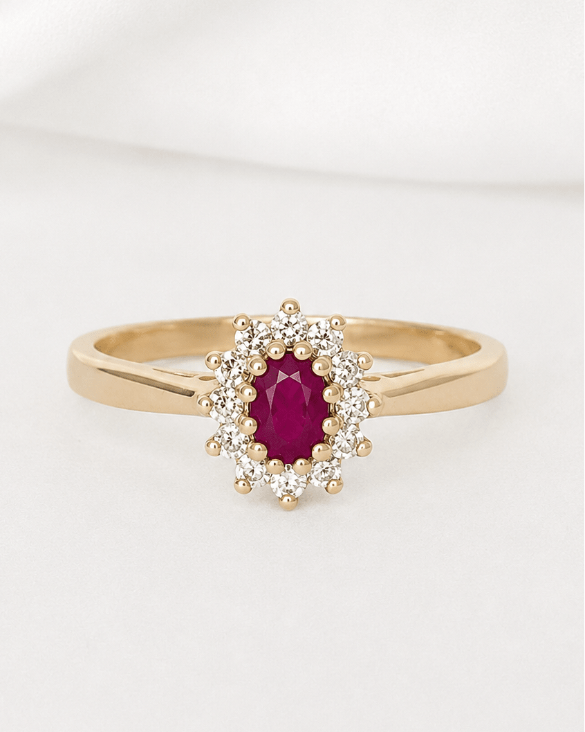 Bague Marguerite Rubis &amp; Diamants "Liane" - Elliade Paris