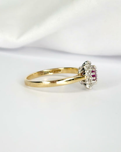 Bague Marguerite Rubis &amp; Diamants "Liane" - Elliade Paris