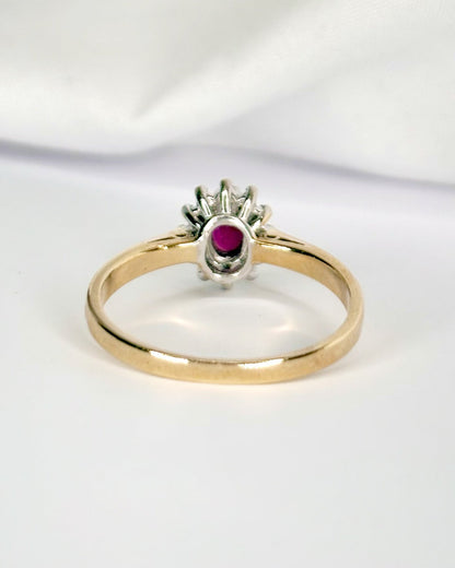 Bague Marguerite Rubis &amp; Diamants "Liane" - Elliade Paris