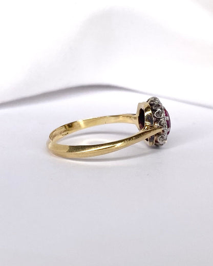 Bague Marguerite Rubis &amp; Diamants "Nour" - Elliade Paris