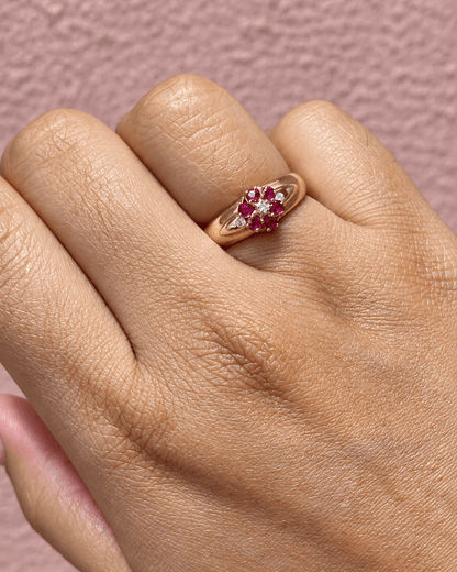 Bague Marguerite Rubis &amp; Diamants "Verika" - Elliade Paris