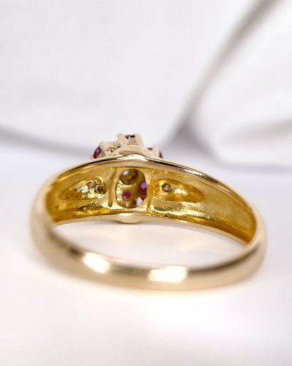 Bague Marguerite Rubis &amp; Diamants "Verika" - Elliade Paris