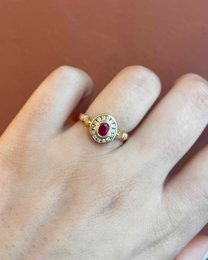 Bague Style Art-Déco Rubis 0.35 carat et Diamants &quot;Carly&quot;