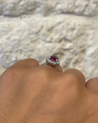 Bague marguerite rubis et diamants &quot;Lana&quot; - Elliade Paris
