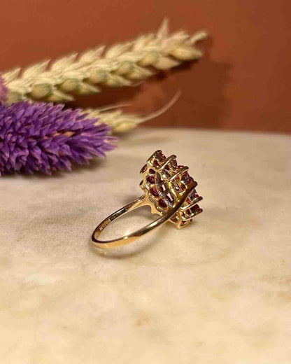Bague Marguerite Rubis et Diamants &quot;Soline&quot; - Elliade Paris