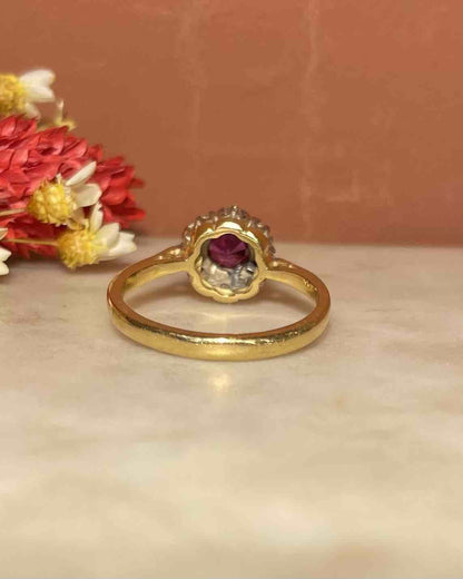 Bague Marguerite Rubis et Diamants &quot;Youna&quot; - Elliade Paris