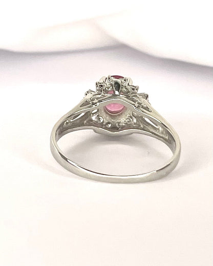 Bague Marguerite Rubis Mozambicain 0.93 carat &amp; Diamants 0.29 carat "Vivienne" - Elliade Paris