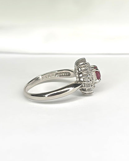 Bague Marguerite Rubis Mozambien 0.43 carat &amp; Diamants 0.43 carat "Monica" - Elliade Paris