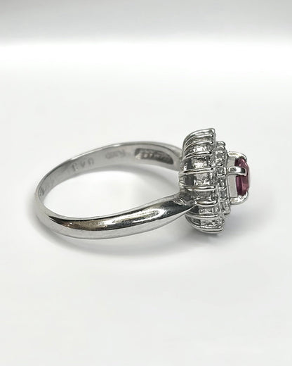 Bague Marguerite Rubis Mozambien 0.43 carat &amp; Diamants 0.43 carat "Monica" - Elliade Paris