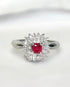 Bague Marguerite Rubis Mozambien 0.43 carat & Diamants 0.43 carat "Monica" - Elliade Paris