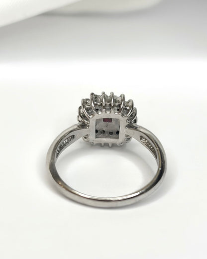 Bague Marguerite Rubis Mozambien 0.43 carat &amp; Diamants 0.43 carat "Monica" - Elliade Paris