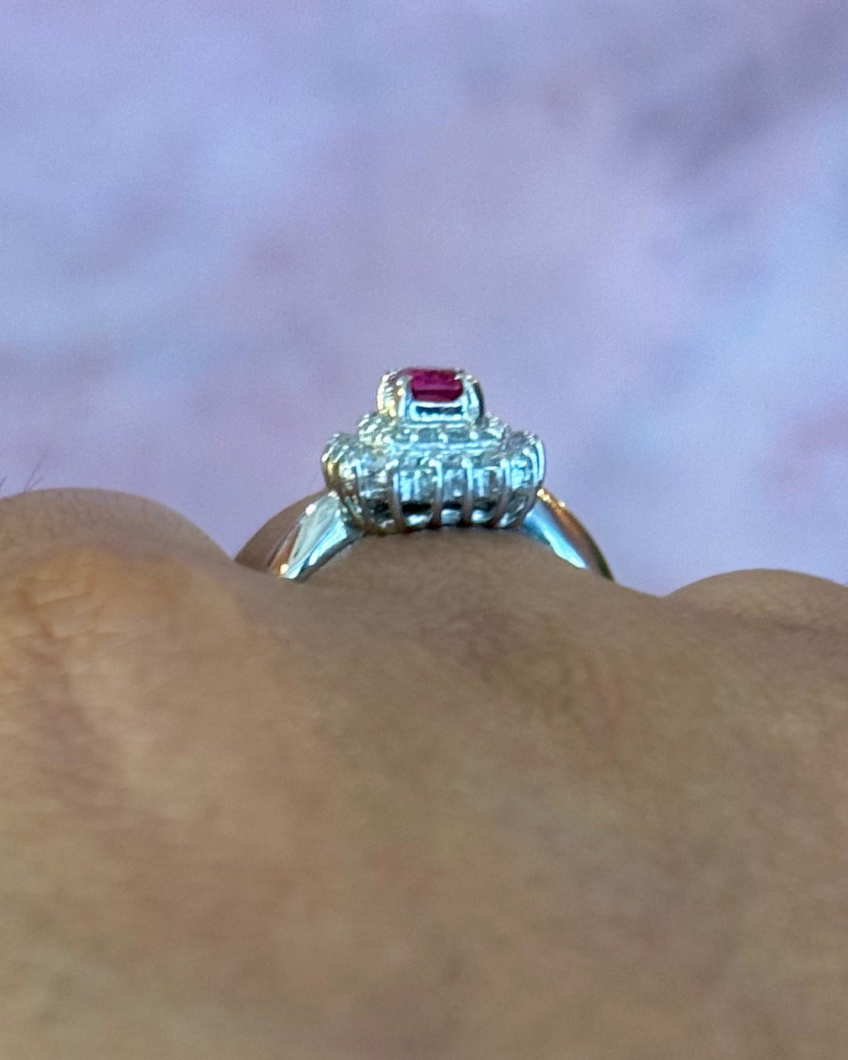 Bague Marguerite Rubis Mozambien 0.43 carat &amp; Diamants 0.43 carat "Monica" - Elliade Paris