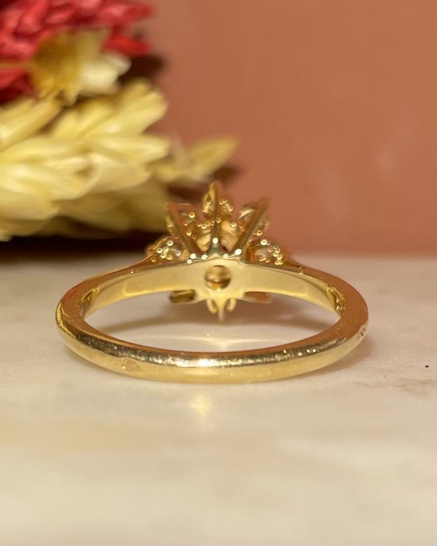 "Marjory" Ruby &amp;amp; Diamond Daisy Ring