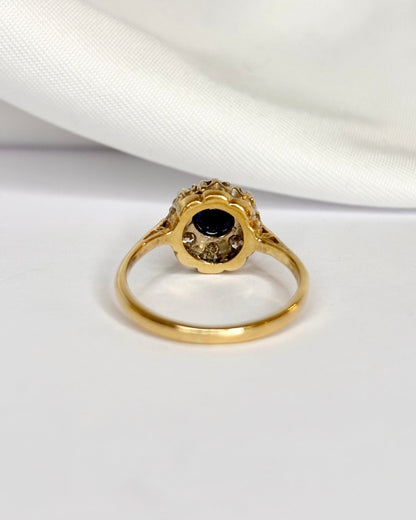 Bague Marguerite Saphir 0.30 carat &amp; Diamants "Elena" - Elliade Paris