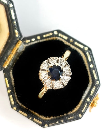 Bague Marguerite Saphir 0.30 carat &amp; Diamants "Tiphaine" - Elliade Paris