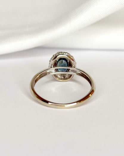 Bague Marguerite Saphir 0.40 carat &amp; Diamants "Christie" - Elliade Paris