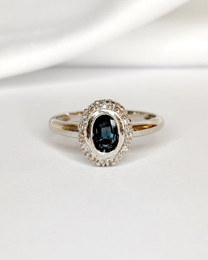 Bague Marguerite Saphir 0.40 carat &amp; Diamants "Christie" - Elliade Paris
