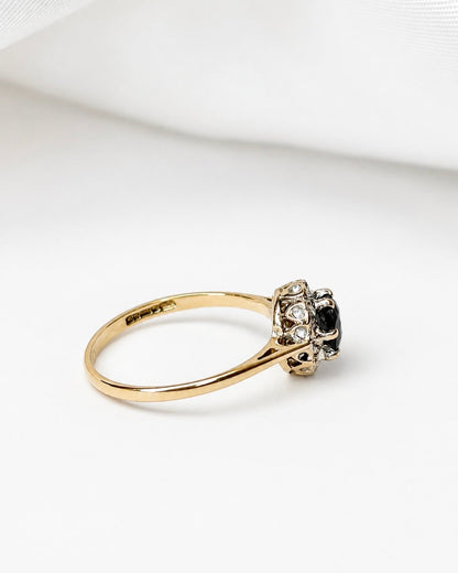 Bague Marguerite Saphir 0.40 carat &amp; Diamants "Paola" - Elliade Paris