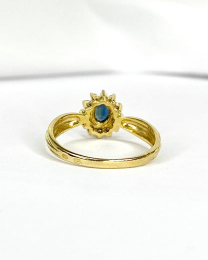 Bague Marguerite Saphir 0.43 carat &amp; Diamants "Mathilde" - Elliade Paris