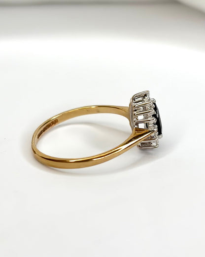 Bague Marguerite Saphir 0.45 carat &amp; Diamants "Manon" - Elliade Paris