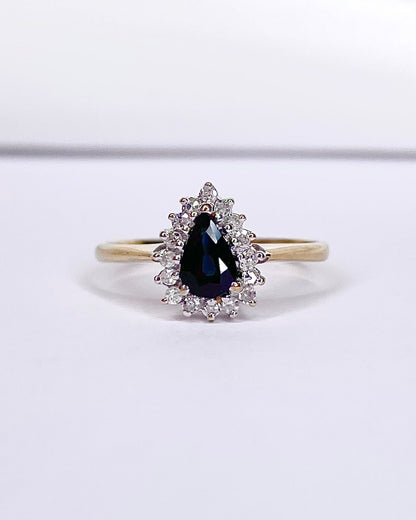 Bague Marguerite Saphir 0.45 carat &amp; Diamants "Manon" - Elliade Paris