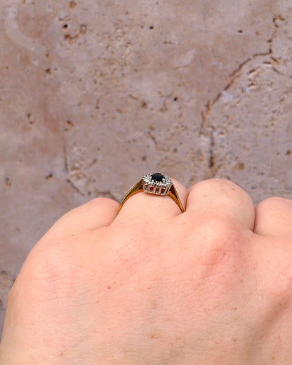 Bague Marguerite Saphir 0.45 carat &amp; Diamants "Manon" - Elliade Paris