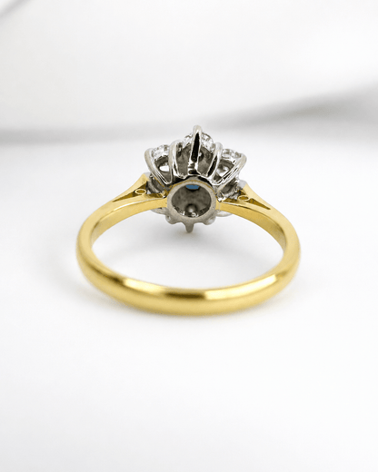 Bague Marguerite Saphir 0.47 carat &amp; Diamants 0.41 carat "Céleste" - Elliade Paris