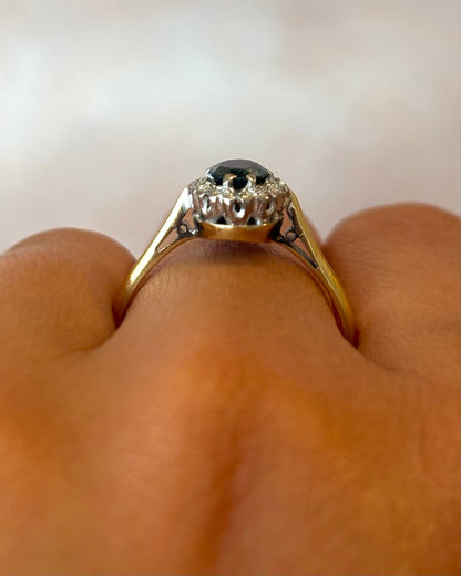 Bague Marguerite Saphir 0.50 carat &amp; Diamants "Alba" - Elliade Paris