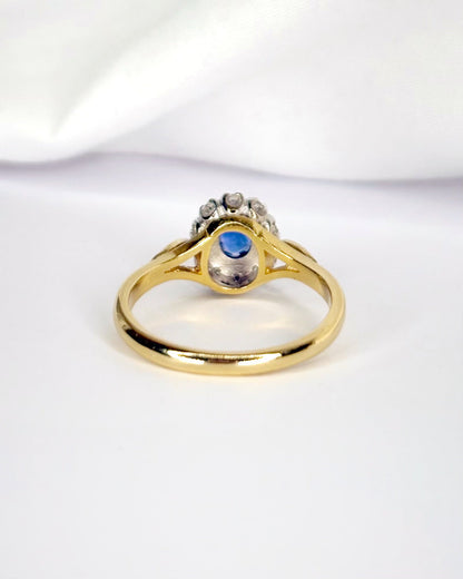 Bague Marguerite Saphir 0.50 carat &amp; Diamants "Valentine" - Elliade Paris