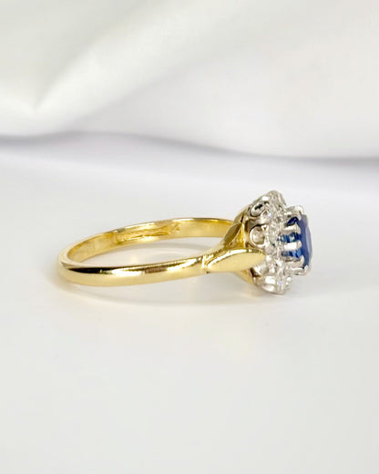 Bague Marguerite Saphir 0.50 carat &amp; Diamants "Valentine" - Elliade Paris