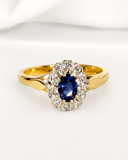 Bague Marguerite Saphir 0.50 carat &amp; Diamants "Valentine" - Elliade Paris