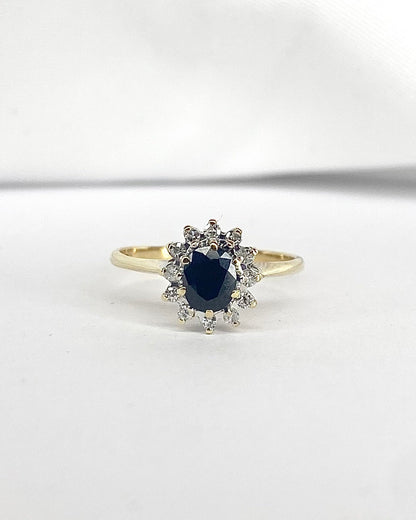 Bague Marguerite Saphir 0.51 carat &amp; Diamants "Lola" - Elliade Paris