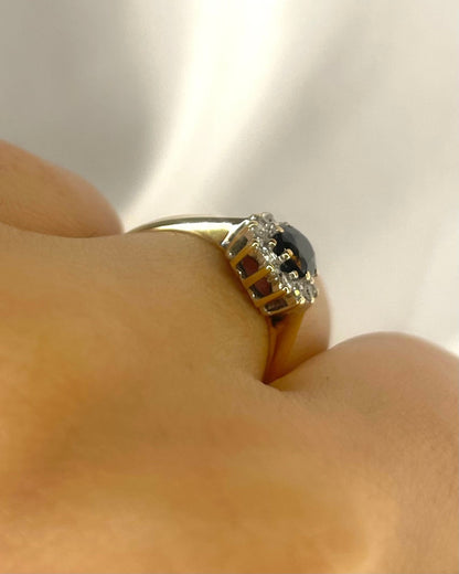 Bague Marguerite Saphir 0.51 carat &amp; Diamants "Lola" - Elliade Paris