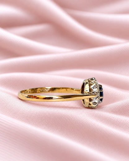 Bague Marguerite Saphir 0.52 carat &amp; Diamants "Cléa" - Elliade Paris