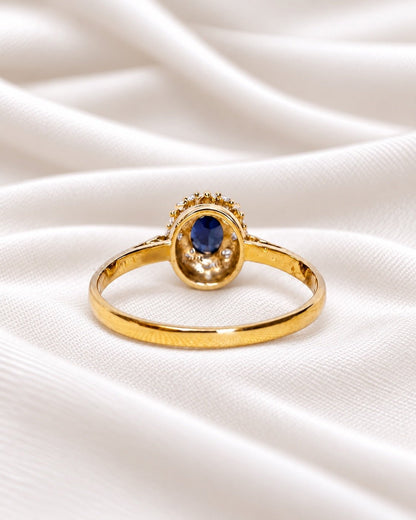 Bague Marguerite Saphir 0.52 carat &amp; Diamants "Cléa" - Elliade Paris