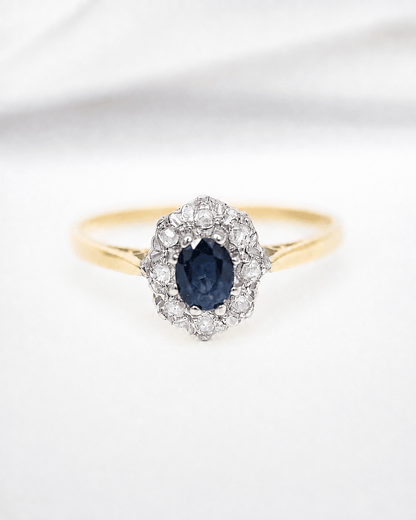 Bague Marguerite Saphir 0.52 carat &amp; Diamants "Cléa" - Elliade Paris