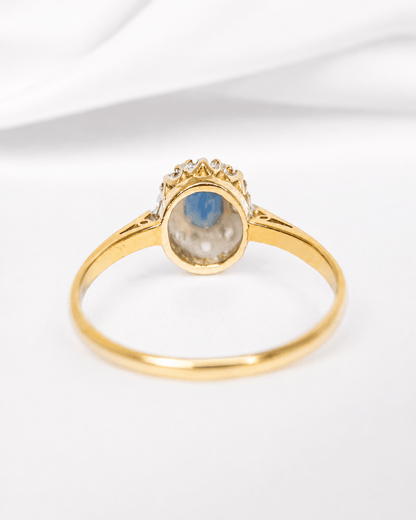 Bague Marguerite Saphir 0.52 carat &amp; Diamants "Cléa" - Elliade Paris