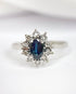 Bague Marguerite Saphir 0.52 carat & Diamants "Germaine" - Elliade Paris