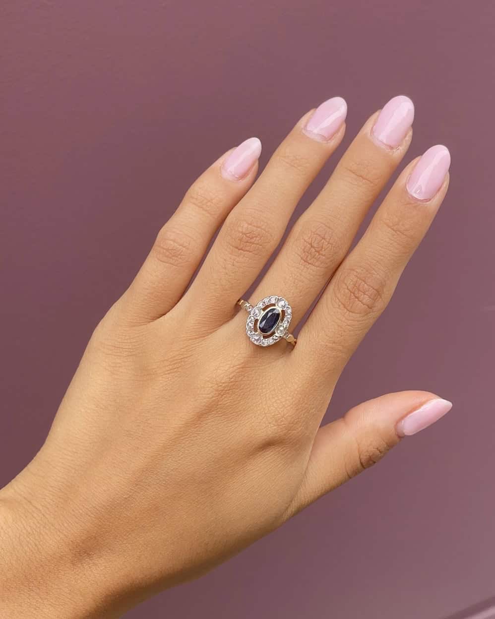 Bague Marguerite Saphir 0.55 carat &amp; Diamants "Elise" - Elliade Paris